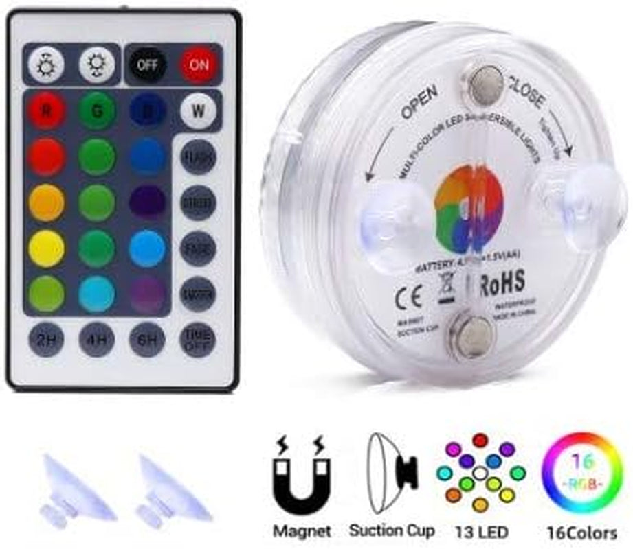 - Underwater 13 LED Lights for Spa, Pool, Bathtub, Hot Tub and Backyard | Multicolor with Remote