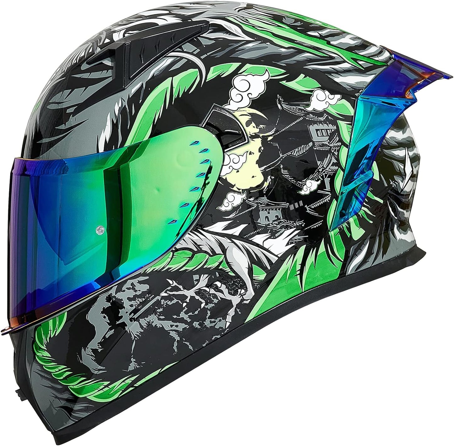 Motorcycle Helmet Full Face with Pinlock Compatible Clear&Tinted Visors and Fins Street Bike Motocross Casco DOT Model Z501