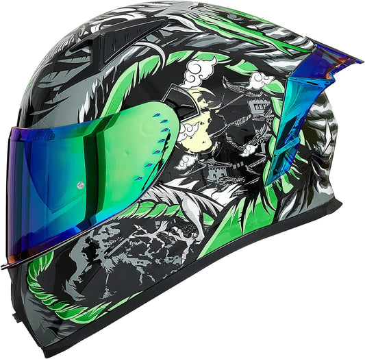 Motorcycle Helmet Full Face with Pinlock Compatible Clear&Tinted Visors and Fins Street Bike Motocross Casco DOT Model Z501