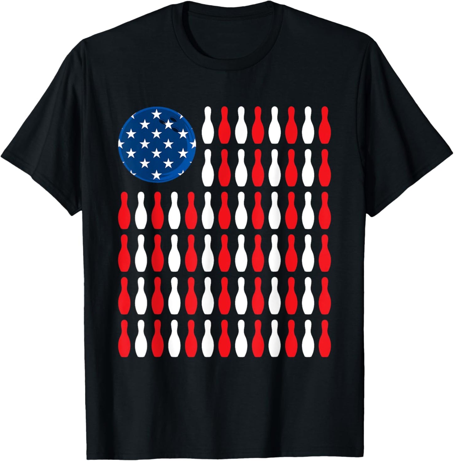 American Flag - Patriotic Bowler & Bowling T-Shirt