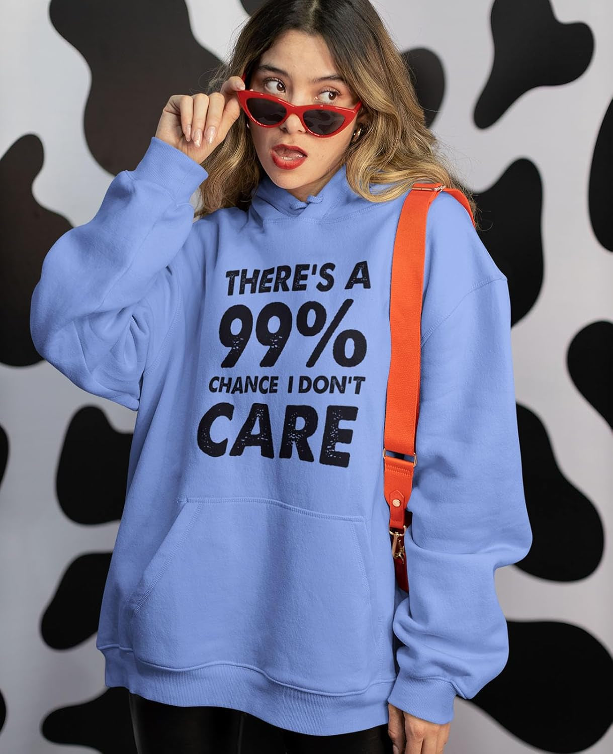 There'S a 99% Chance I Don'T Care Funny Sayings Hoodies for Women Teen Girls Women'S Novelty Sarcastic Hoodie Small California Blue