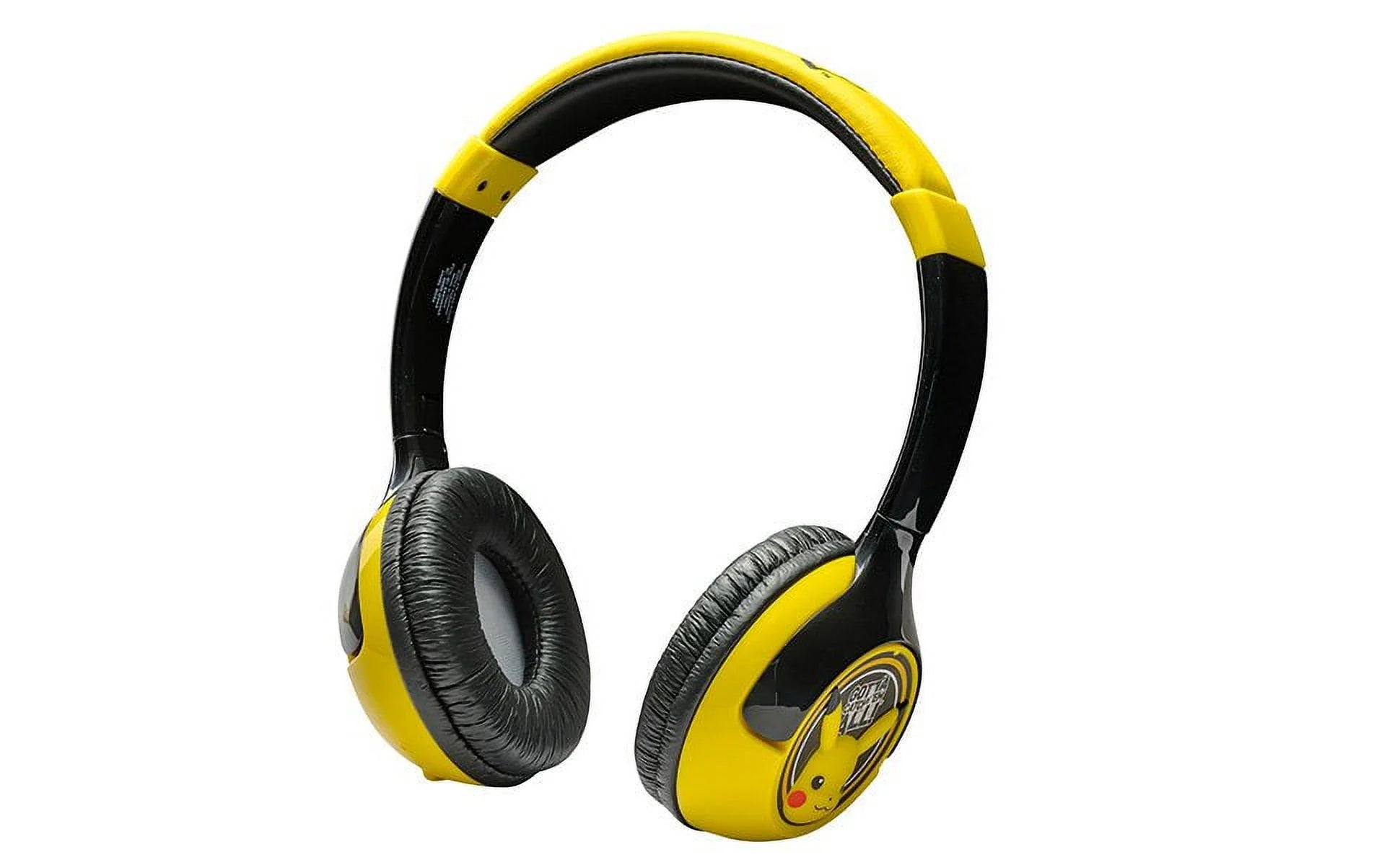 Pokemon Pikachu Kids Bluetooth Headphones, Wireless Headphones with Microphone Includes Aux Cord