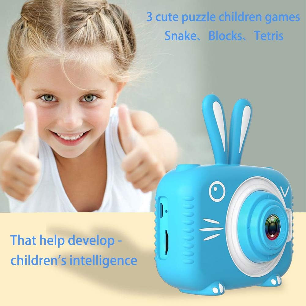 Kids Video Camera,Kids Digital Camera Recorder Shockproof Cameras HD 8 Mega Pixel 2 Inch IPS Screen Kids Mini Camera with 32GB SD for Girls Boys Gifts(Blue)