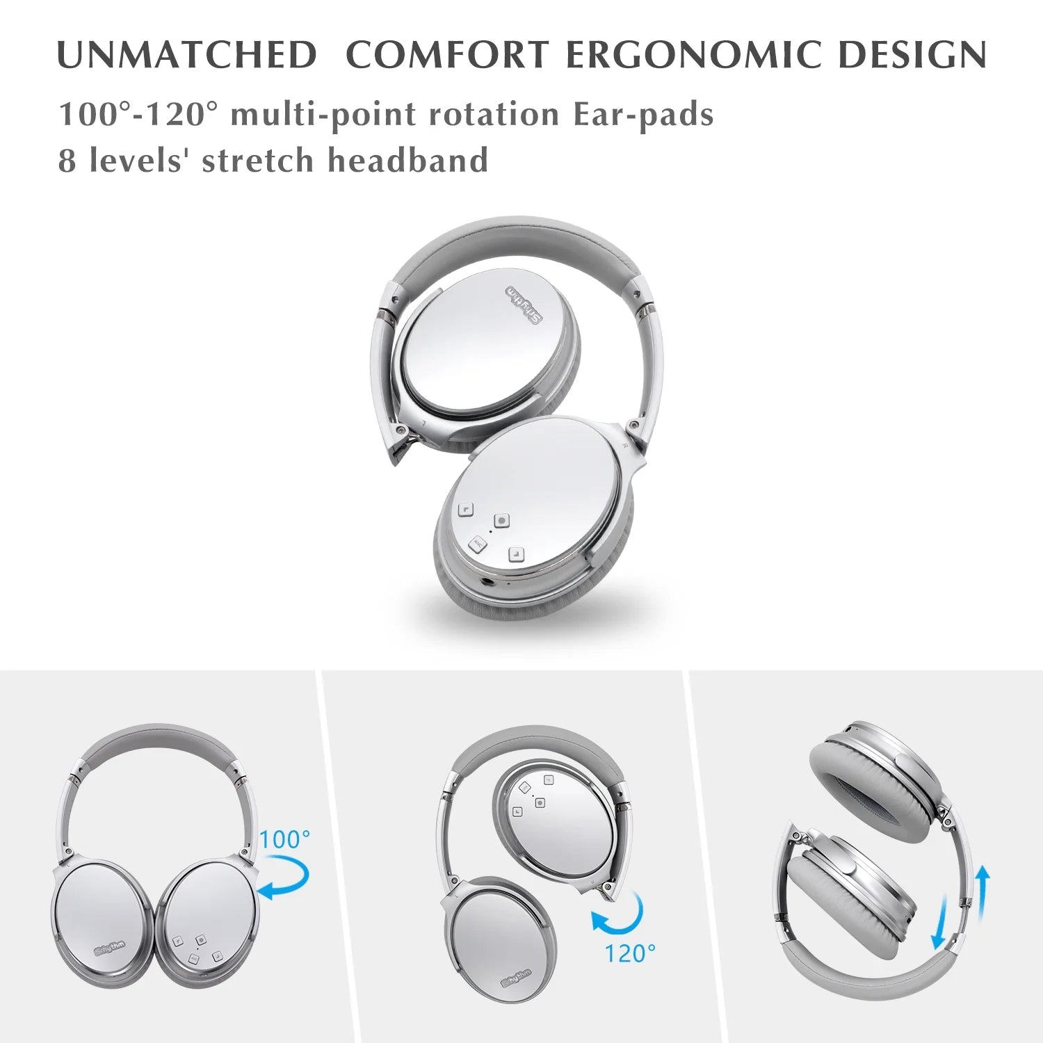NC35 Noise Cancelling Headphones Wireless Bluetooth 5.3, Over-Ear Lightweight Headset with Microphones,50+ Hours’ Playtime