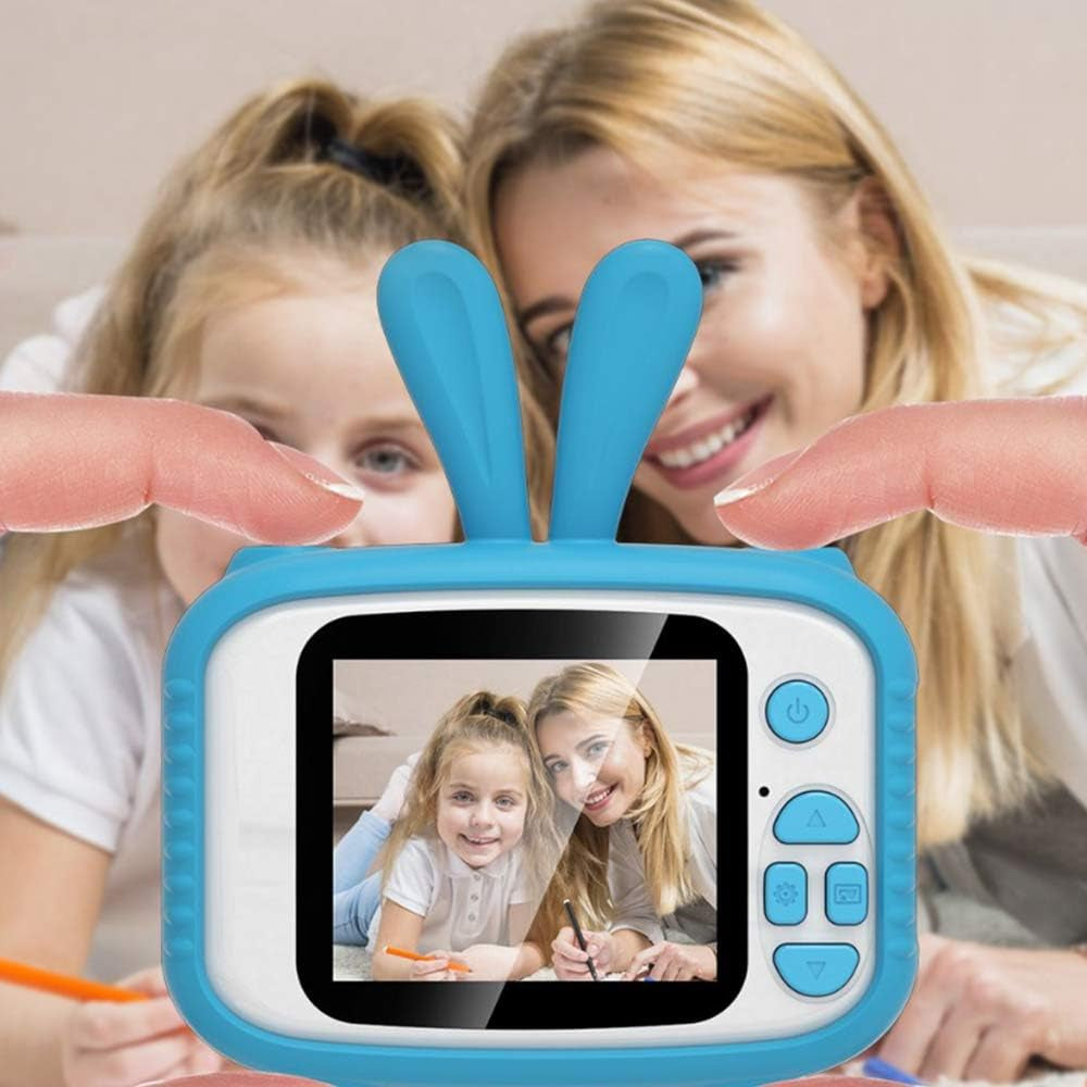 Kids Video Camera,Kids Digital Camera Recorder Shockproof Cameras HD 8 Mega Pixel 2 Inch IPS Screen Kids Mini Camera with 32GB SD for Girls Boys Gifts(Blue)