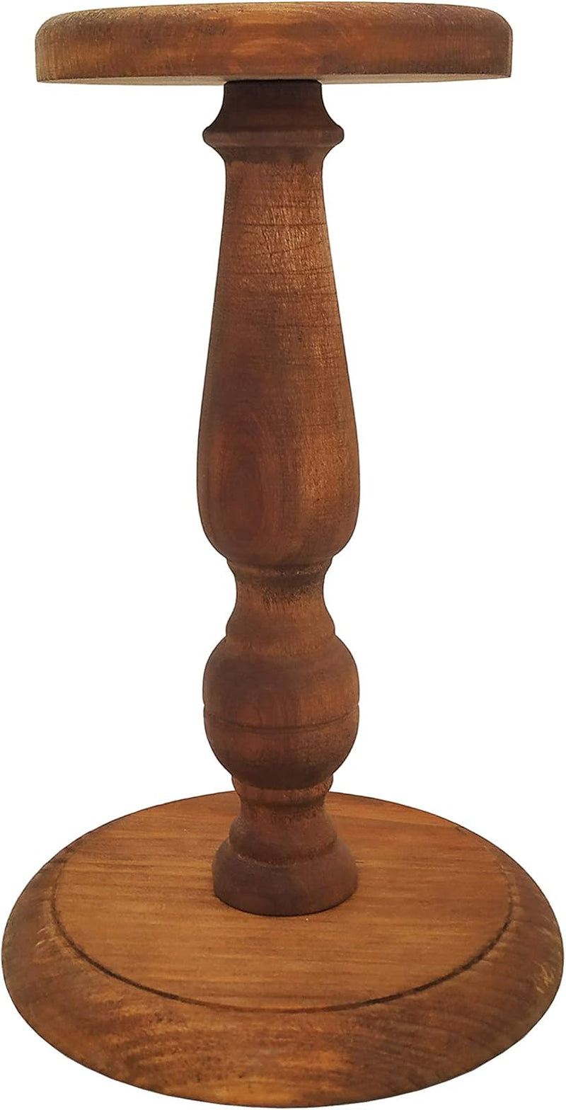 Rustic Brown Vintage Style Wood Hat Stand, Wig Holder Display, Helmet Organizer Storage