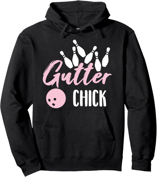 Gutter Chick Funny Bowling Girl Bowler Bowling Shoes Pullover Hoodie