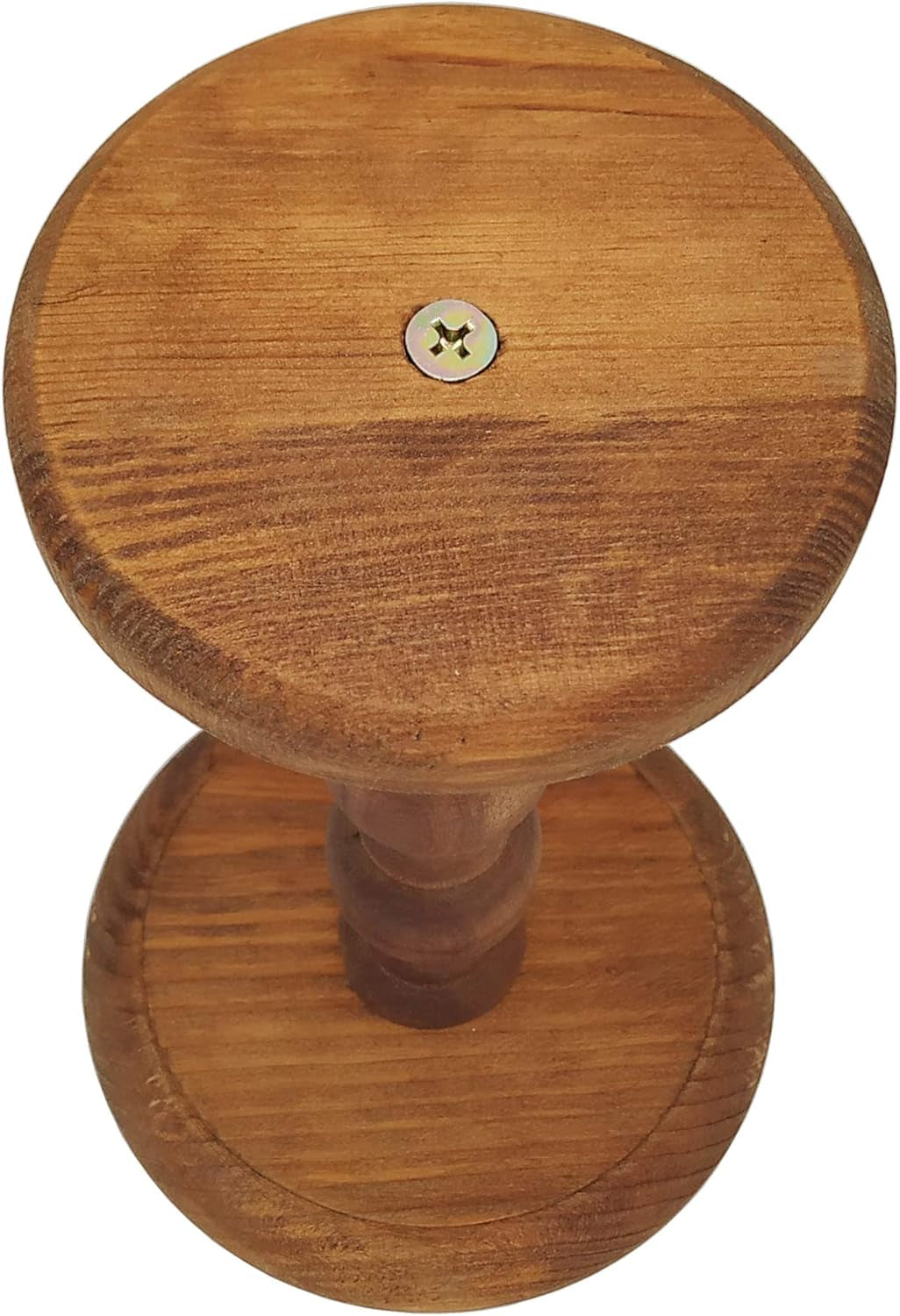 Rustic Brown Vintage Style Wood Hat Stand, Wig Holder Display, Helmet Organizer Storage