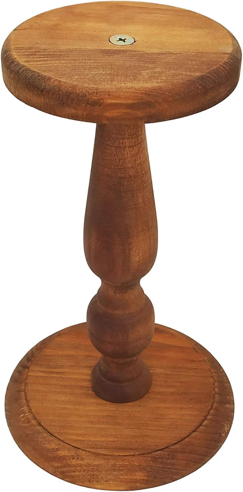 Rustic Brown Vintage Style Wood Hat Stand, Wig Holder Display, Helmet Organizer Storage