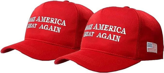 Donald Trump 2024 MAGA Baseball Hat, Red, 2 Count