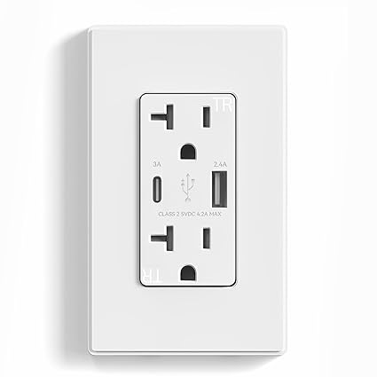 USB 4.0 Wall Outlet with Tamper Resistant Receptacle