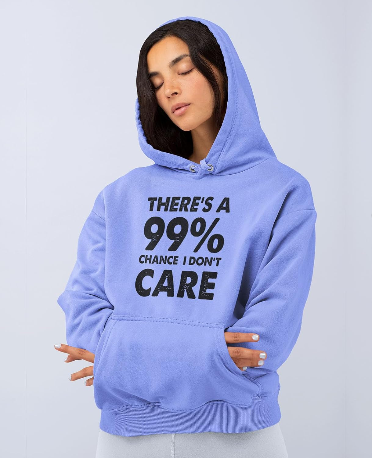 There'S a 99% Chance I Don'T Care Funny Sayings Hoodies for Women Teen Girls Women'S Novelty Sarcastic Hoodie Small California Blue