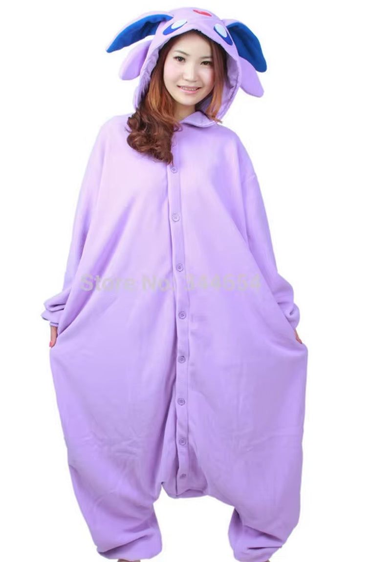 Adult Anime Kigurumi Onesie Cosplay Black Umbreon Unisex Cartoon Pajamas Nightgown Party Clothing