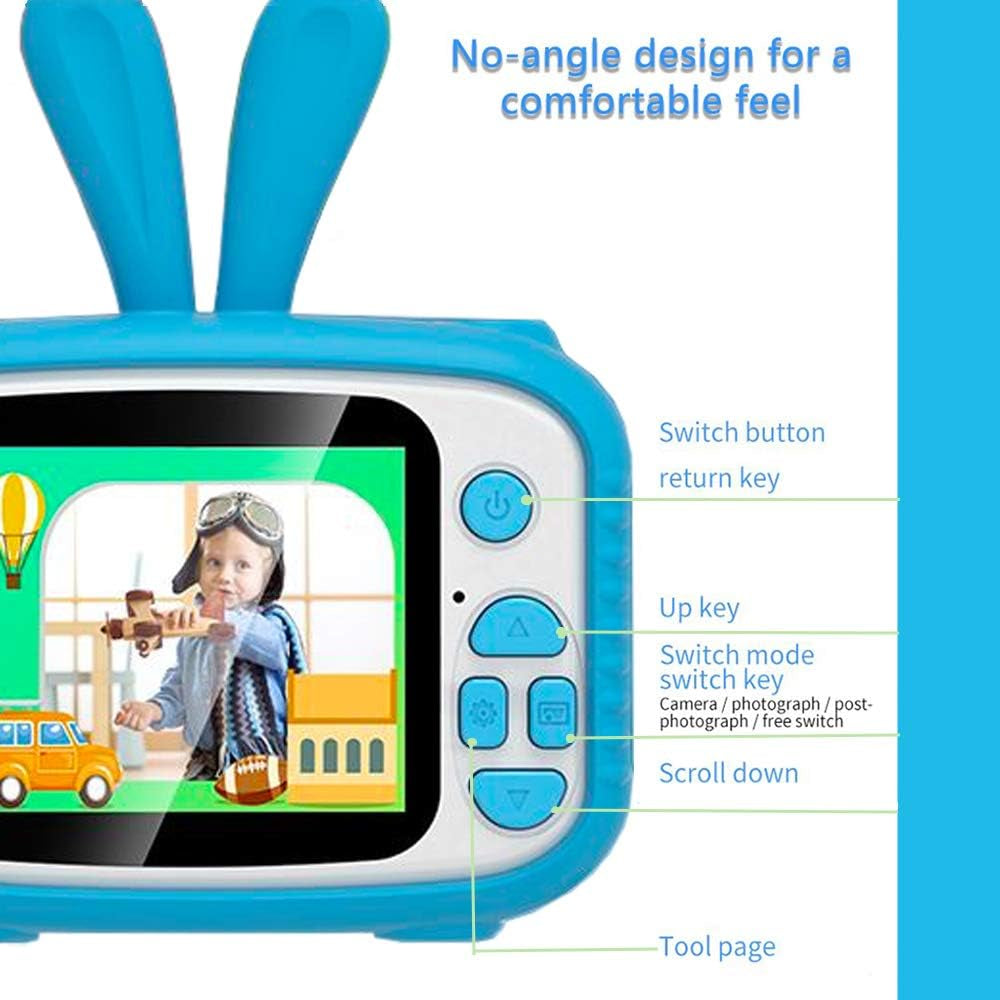 Kids Video Camera,Kids Digital Camera Recorder Shockproof Cameras HD 8 Mega Pixel 2 Inch IPS Screen Kids Mini Camera with 32GB SD for Girls Boys Gifts(Blue)