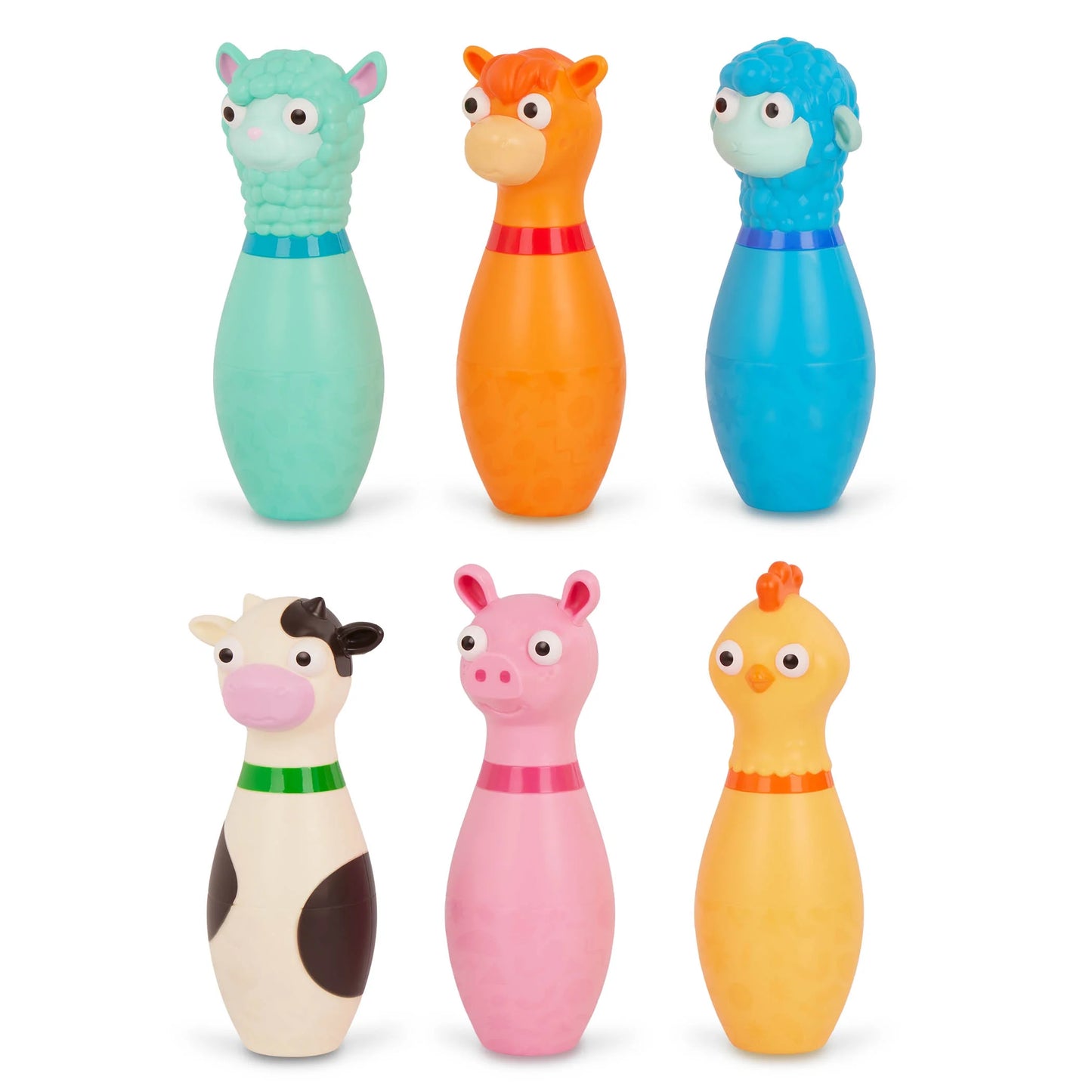 Barnyard Bowling Set with 6 Farm Animal Pins 2 Balls, Toddler and Preschool Toys