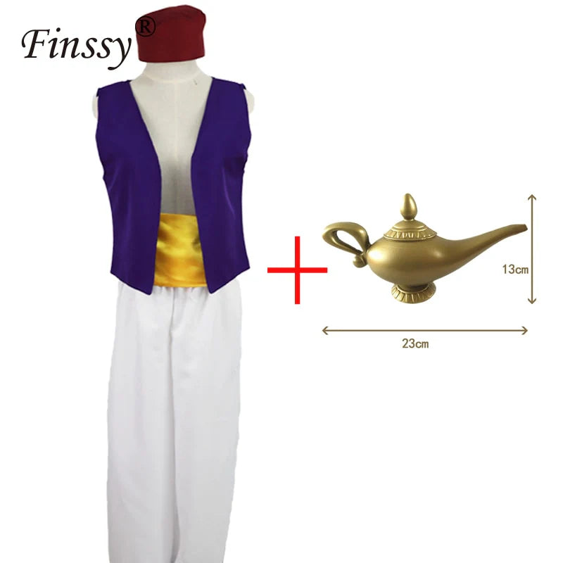 Halloween Adult Cosplay Complete Set Clothing Adult Cosplay Costume Mythical Prince Aladin Stage Performance Costume Magic Lamp