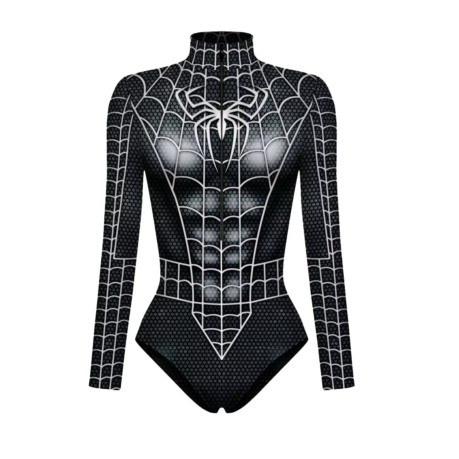 Spiderman Captain Superhero Swimsuit for Women Men 3D Print Long Sleeve Swim Bodysuit Cosplay Jumpsuit Halloween Carnival Outfit