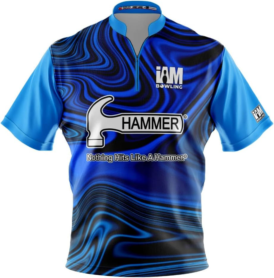 Dye-Sublimated Bowling Jersey (Sash Collar) - I AM Bowling Fun Design 2035-HM - Hammer