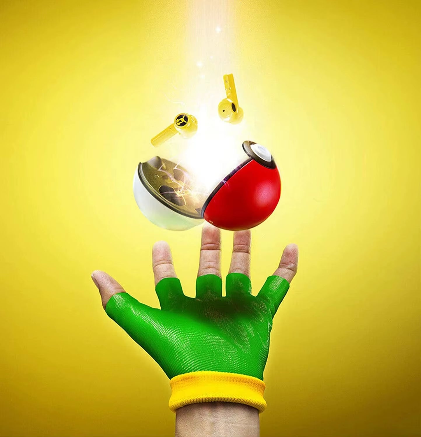 Pokemon Pikachu Earphones Wireless Headphones Bluetooth Headphones Tws Touch Gaming Earbuds Pokeball for All Phone