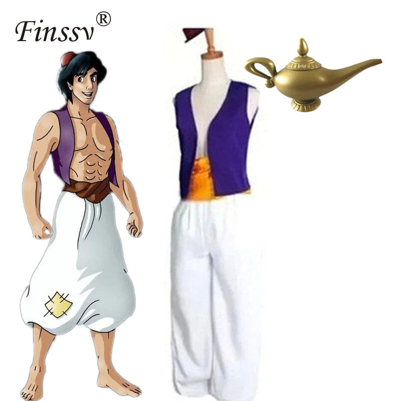 Halloween Adult Cosplay Complete Set Clothing Adult Cosplay Costume Mythical Prince Aladin Stage Performance Costume Magic Lamp