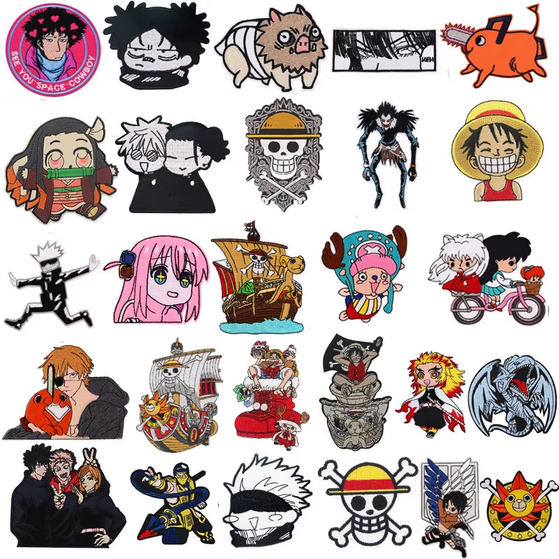 Patches for Clothing Anime Badges Embroidery Appliques Child Clothing Accessories